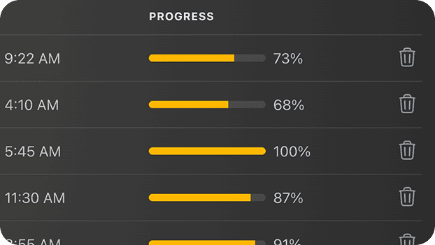 Teacher dashboard showing student progress percentages